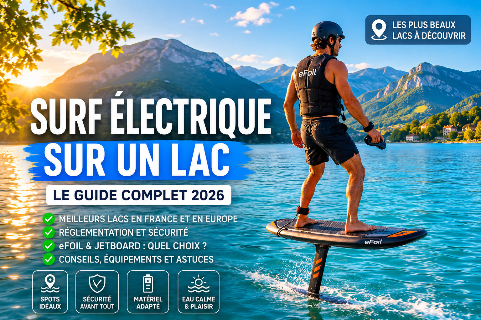 Surf électrique sur un lac : les meilleurs spots et conseils