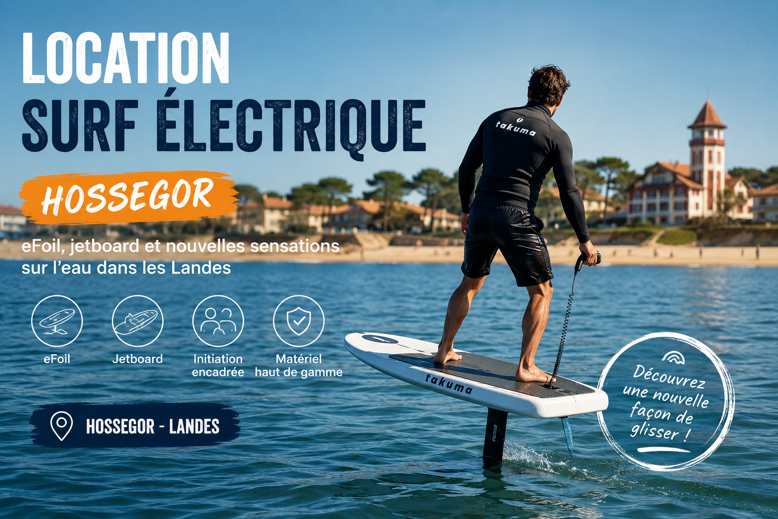 Location surf électrique Hossegor : eFoil et jetboard Landes