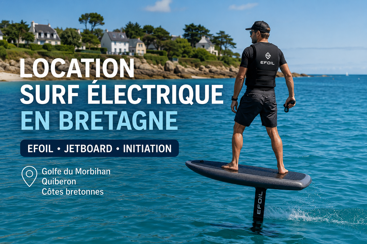 Location surf électrique Bretagne : eFoil et jetboard en mer